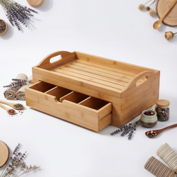 TACA PUDEŁKO BAMBUSOWE ORGANIZER POJEMNIK NA PRODUKTY KOSMETYKI 7 PR`EGRODY